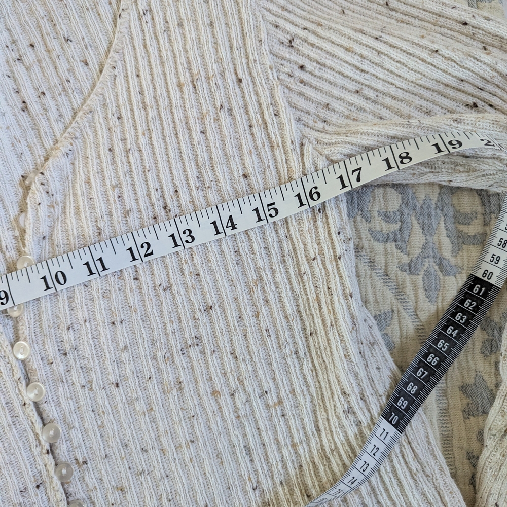 Vintage Cream Ribbed Cardigan - Picture 5 of 6